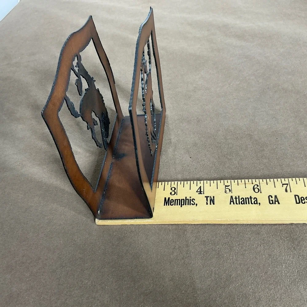 Rustic Metal Western Bronc Rider Napkin Holder Table‎ Decor